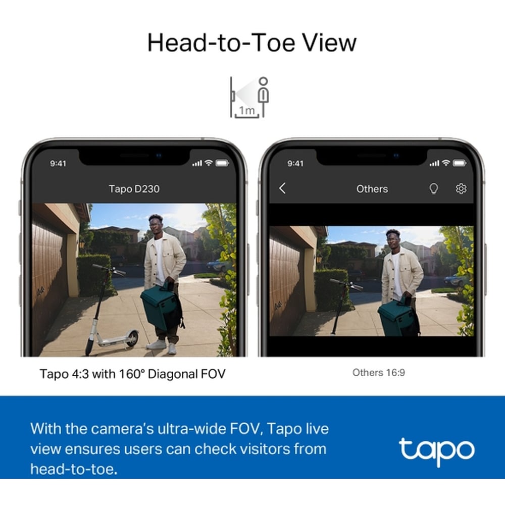 Tapo D230S1 Smart Video Doorbell 2K Battery Powered