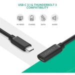 UGREEN 10387 Type-C Male to Type-C Female Audio & Video USB Extension 1M Cable - Image 2