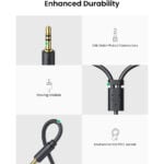 UGREEN 10547 3.5mm Male to 2RCA Female 25CM Cable - Image 3