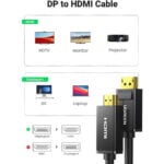 UGREEN 10204 DisplayPort Male to HDMI Male 5M Cable - Image 4