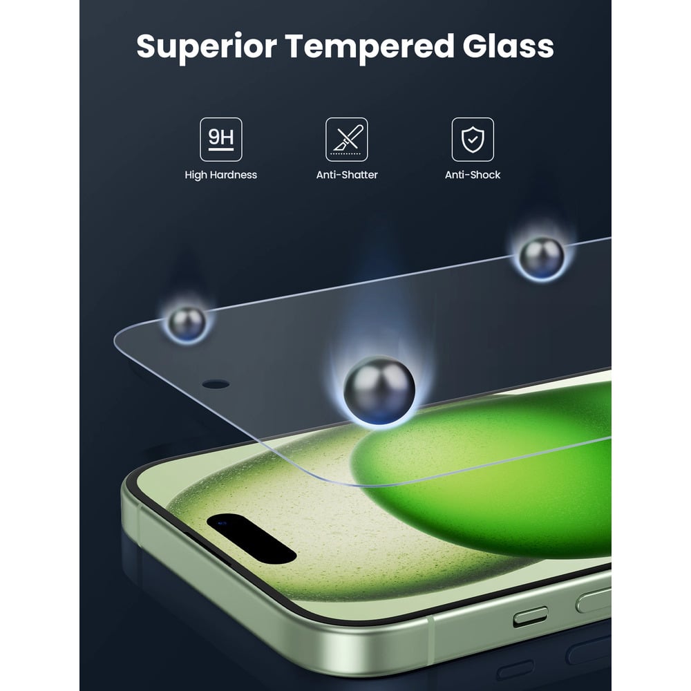 UGREEN 25645 iPhone 15/16 Matte Screen Protector with Installation Frame