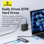 Baseus UltraJoy Series 7-Ports Type-C to HDMI 4K@60Hz*1+USB3.0*3+PD*1+SD/TF*1 Hub Docking Station - Image 4