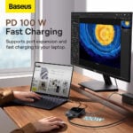 Baseus PioneerJoy Series 8-in-1 / 4 Screen Type-C to HDMI4K@60Hz*1 + HDMI4K@30Hz*1 + DP8K@30Hz*1 + VGA + USB3.0*2 + Type-C (Data+PDout)*1 + PD*1 Hub Adapter - Image 6