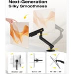 NB A3 Ergonomic Aluminum Alloy Monitor Arm with Quick-Install, Supports 17-32 Inch Computer Screen Bracket, Upto 9kg Load Capacity - Image 5