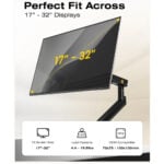 NB A3 Ergonomic Aluminum Alloy Monitor Arm with Quick-Install, Supports 17-32 Inch Computer Screen Bracket, Upto 9kg Load Capacity - Image 4