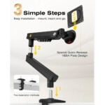 NB A3 Ergonomic Aluminum Alloy Monitor Arm with Quick-Install, Supports 17-32 Inch Computer Screen Bracket, Upto 9kg Load Capacity - Image 3